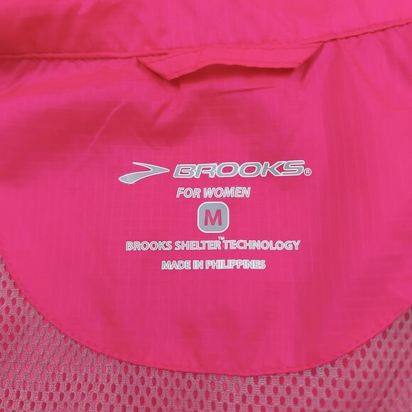Brooks Windbreaker Womens Medium Pink Lightweight Full Zip Vented Athleisure - Picture 10 of 12